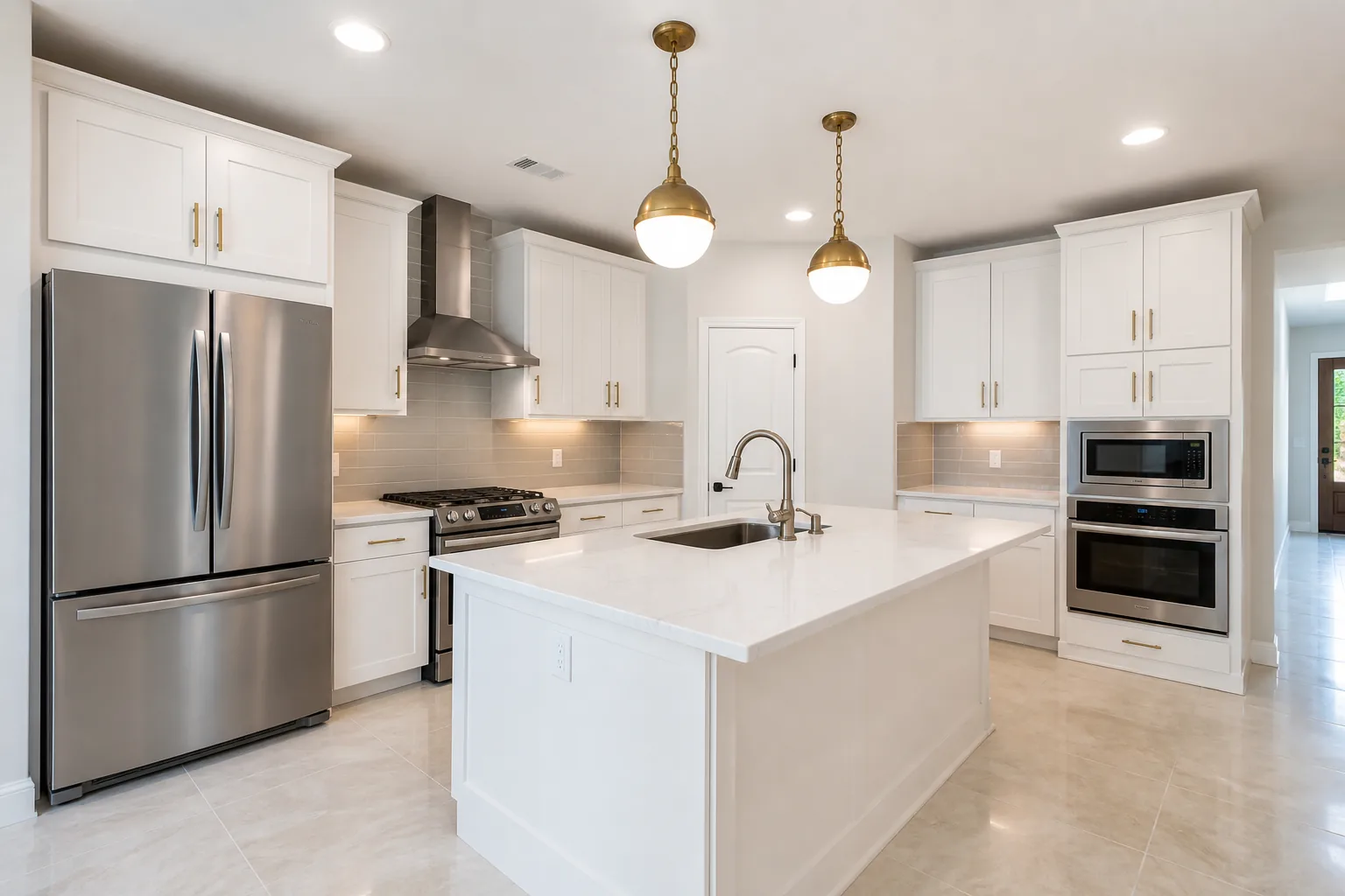 Spotless renovated kitchen in Sanford, FL after a final post-construction clean, ready for homeowner occupancy